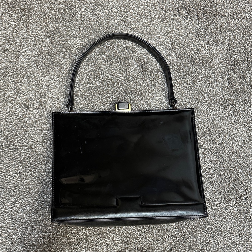 Vintage Viki Original Black Patent Leather Handbag